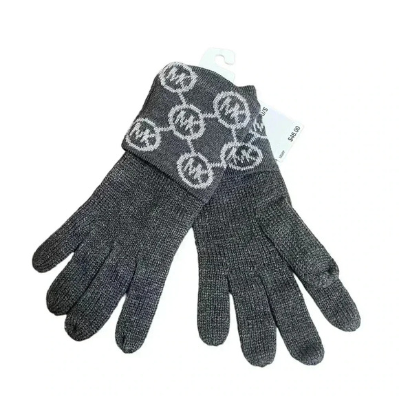 Michael Kors Dark Gray Logo Women’s Winter Hand Gloves New w/Tag - Picture 2 of 3